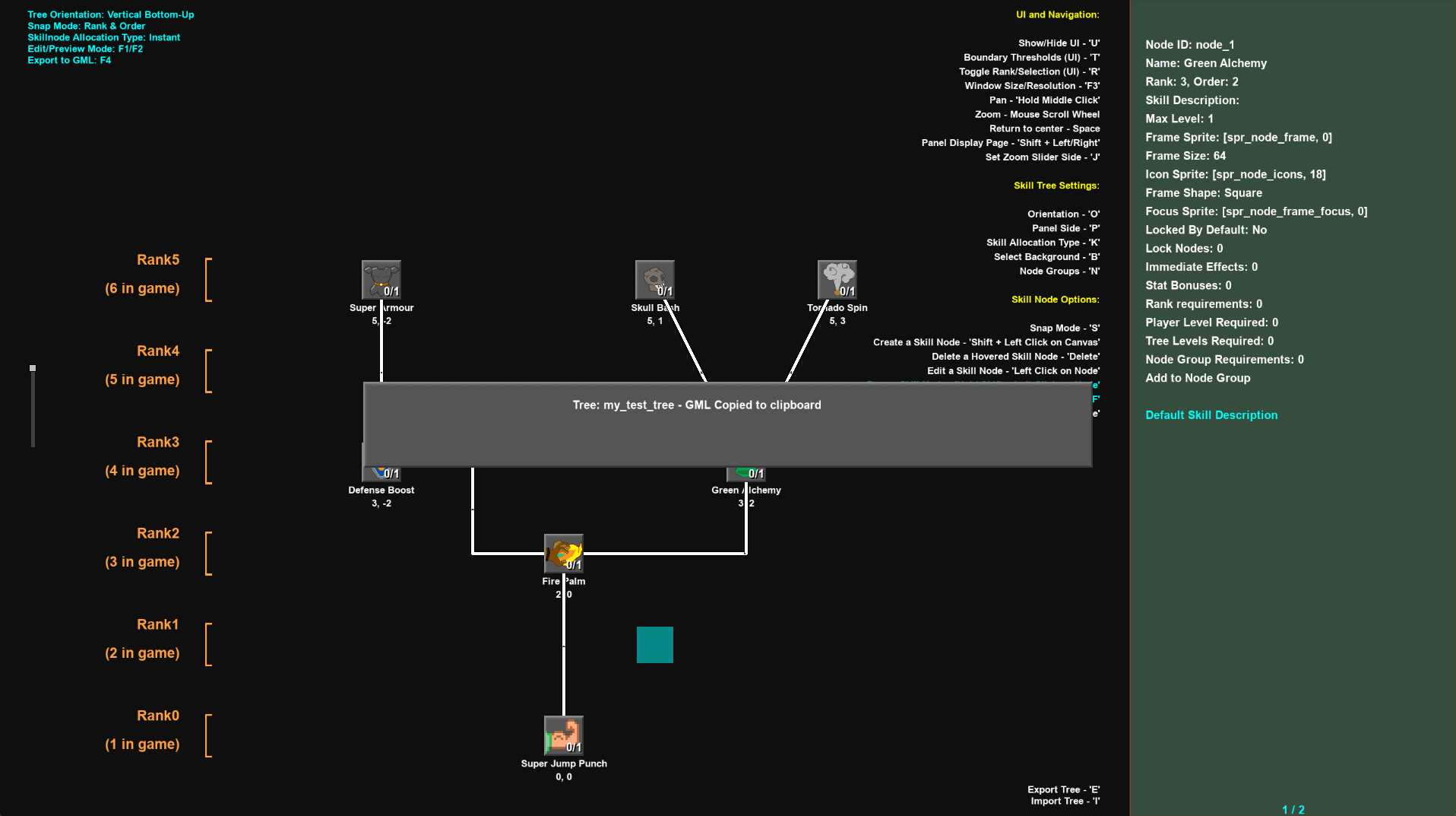 Exporting a skill tree as GML