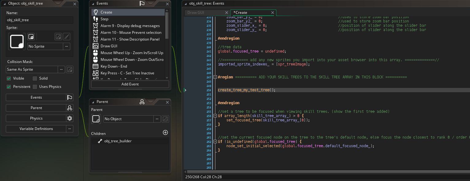 Calling the exported tree function in the obj_skill_tree Create Event