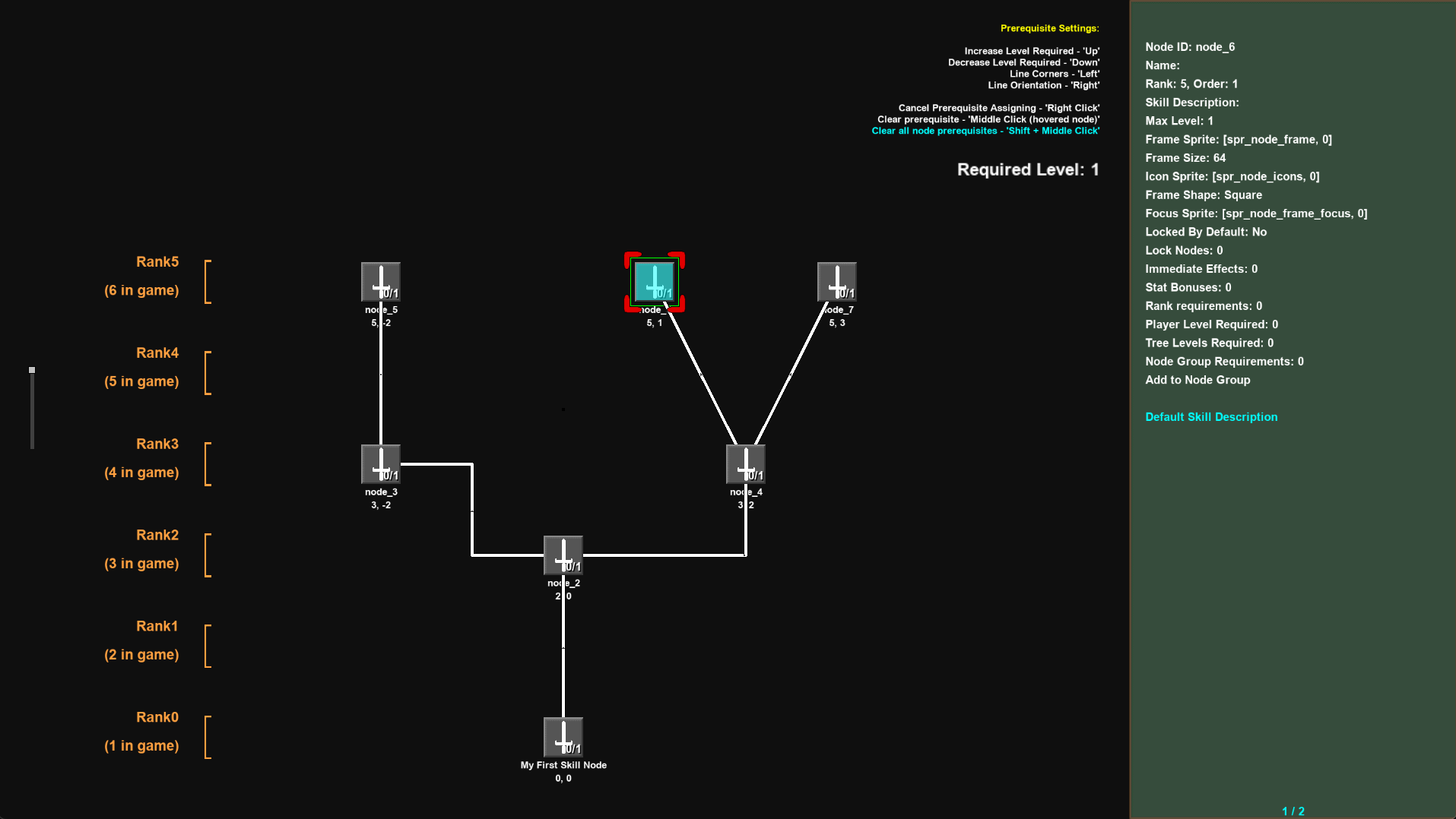 Drawing prerequisite connections between skill nodes