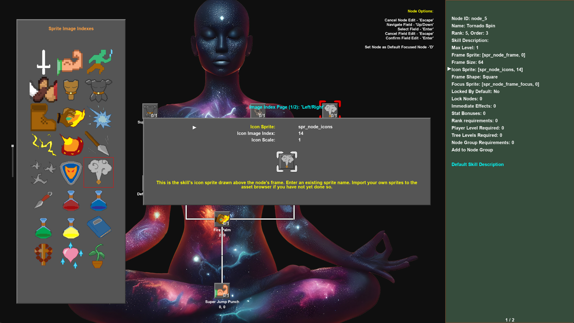Updating skill node icon sprites and image indexes